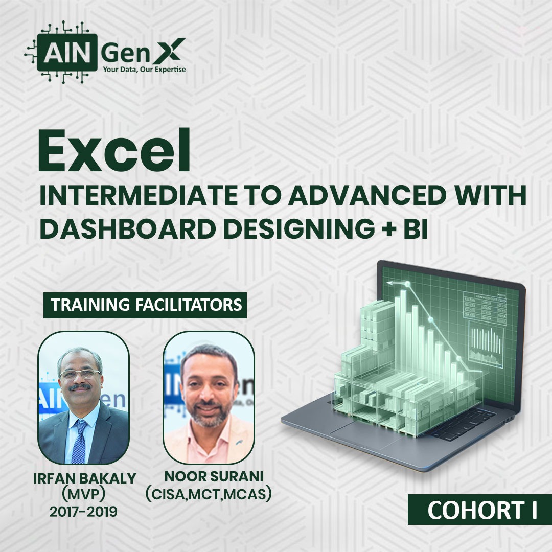 Excel Intermediate to Advanced with Dashboard Designing + BI – Cohort I